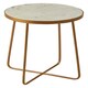 image 3 of Shalimar Round Marble top Side Table With Cross Base Gold