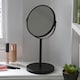 image 5 of Harbour Housewares Pedestal Mirror - 18.5cm x 34.5cm - Black | Black | Black
