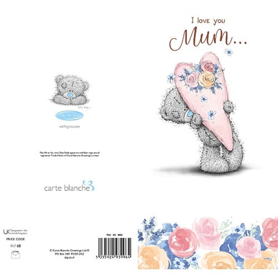 image 1 of I Love You Mum Tatty Teddy And Big Heart Mother's Day Card