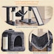 image 4 of Yaheetech Multilevel Plush Kitten Tree Condo Dark Gray