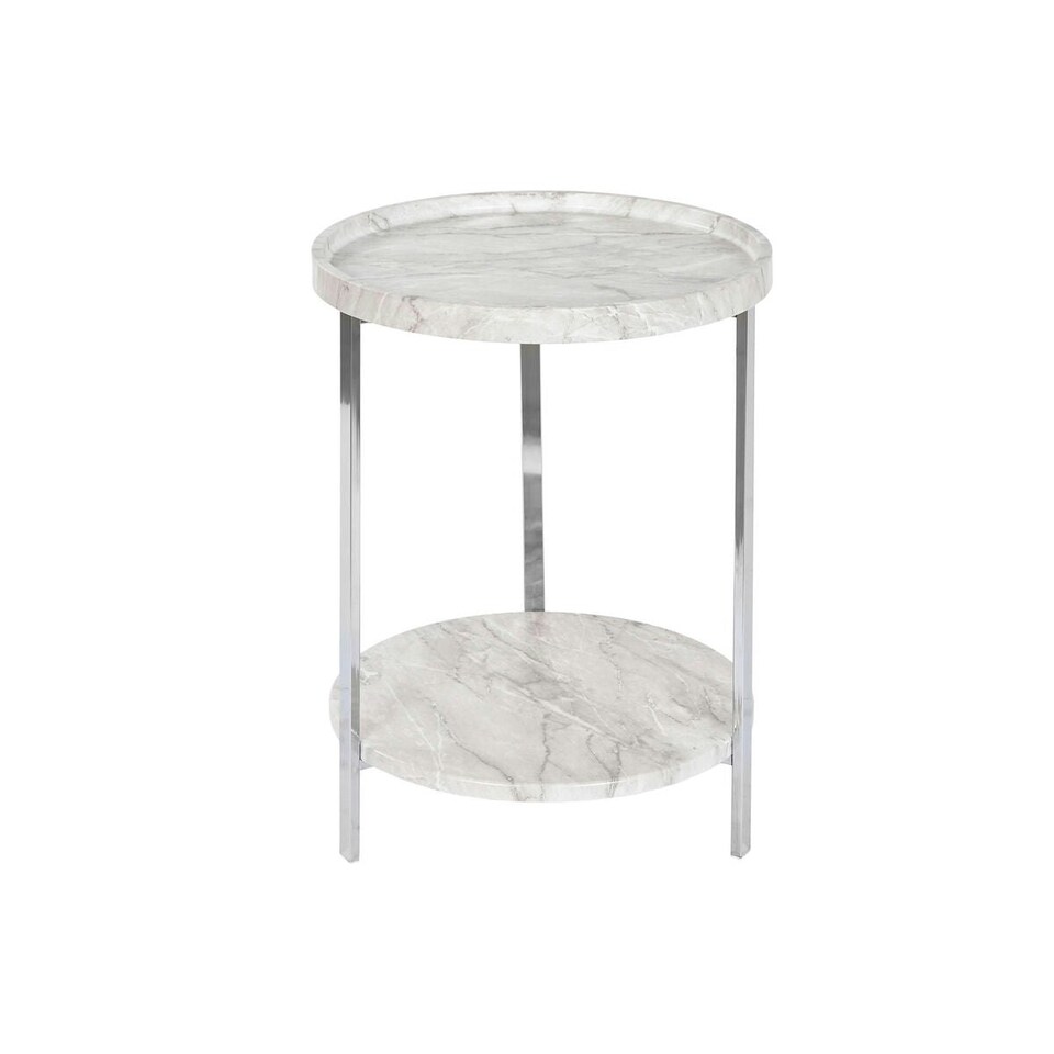 image 1 of Side table DKD Home Decor White Silver Metal MDF Wood 40 x 40 x 53 cm N/A