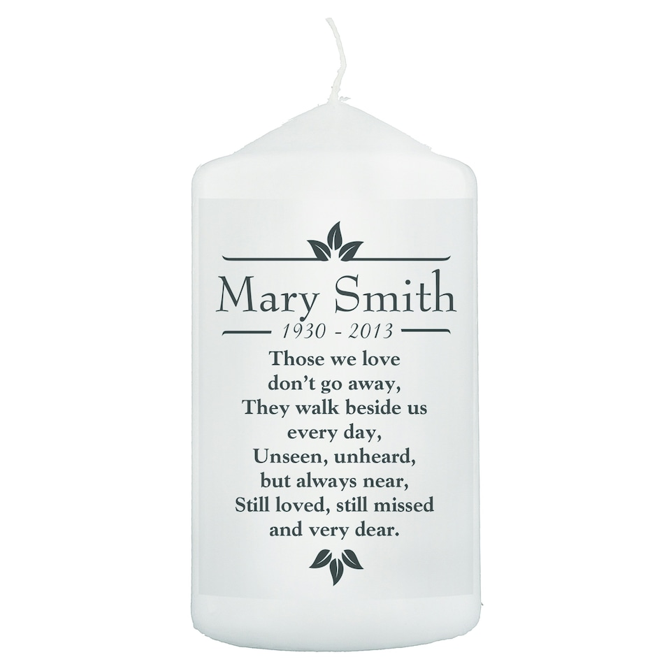 image 1 of Personalised Sentiments 'Those We Love' Pillar Candle White