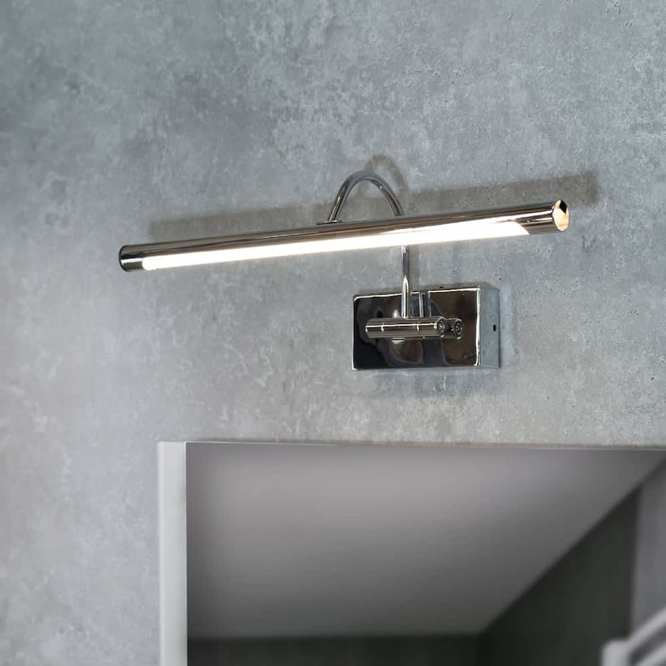 image 1 of ValueLights Alana Chrome IP44 Integrated LED Picture Wall Light | Chrome