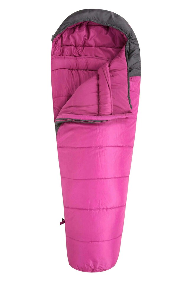 image 1 of Mountain Warehouse Summit Sleeping Bag Adult Mummy Camping Hiking Winter Warm Right Handed Zip - Regular length (200cm) | Pink | Fuschia