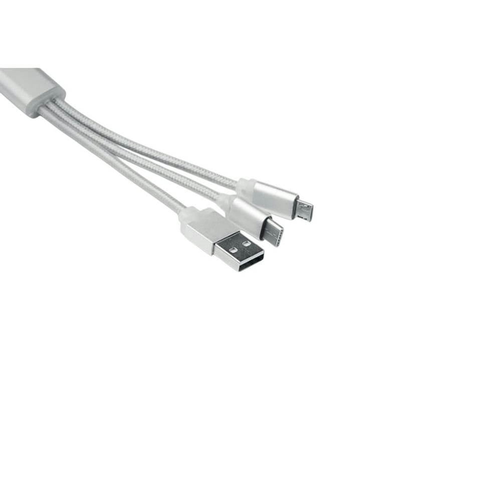 image 1 of MidOcean Rizo Keyring Charging Cable - Silver - One Size
