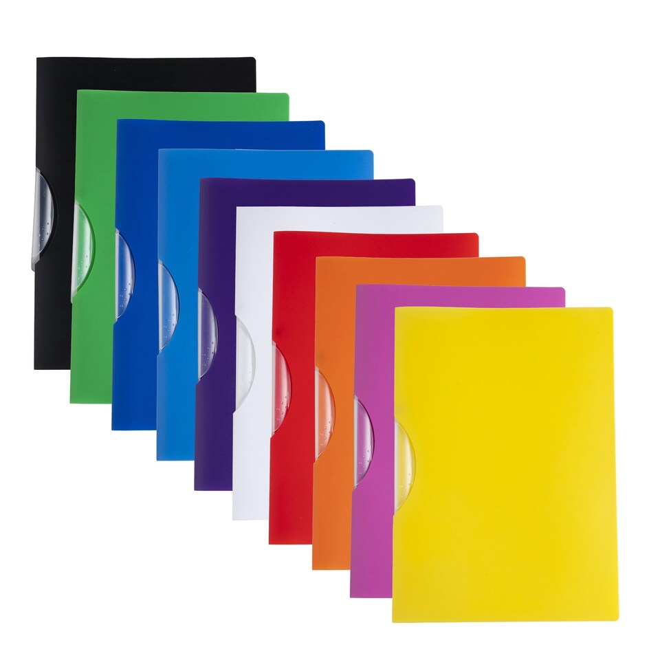 image 1 of Pack 12 A4 Assorted Swing Clip Folder Document Files