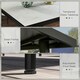 image 4 of Outsunny Outdoor Dining Table for 4 with Marble Effect Tempered Glass Top White