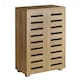 image 7 of Oslo 2 Door Wooden Shoe Storage Cabinet Rack Stand Cupboard Slatted Doors | Brown