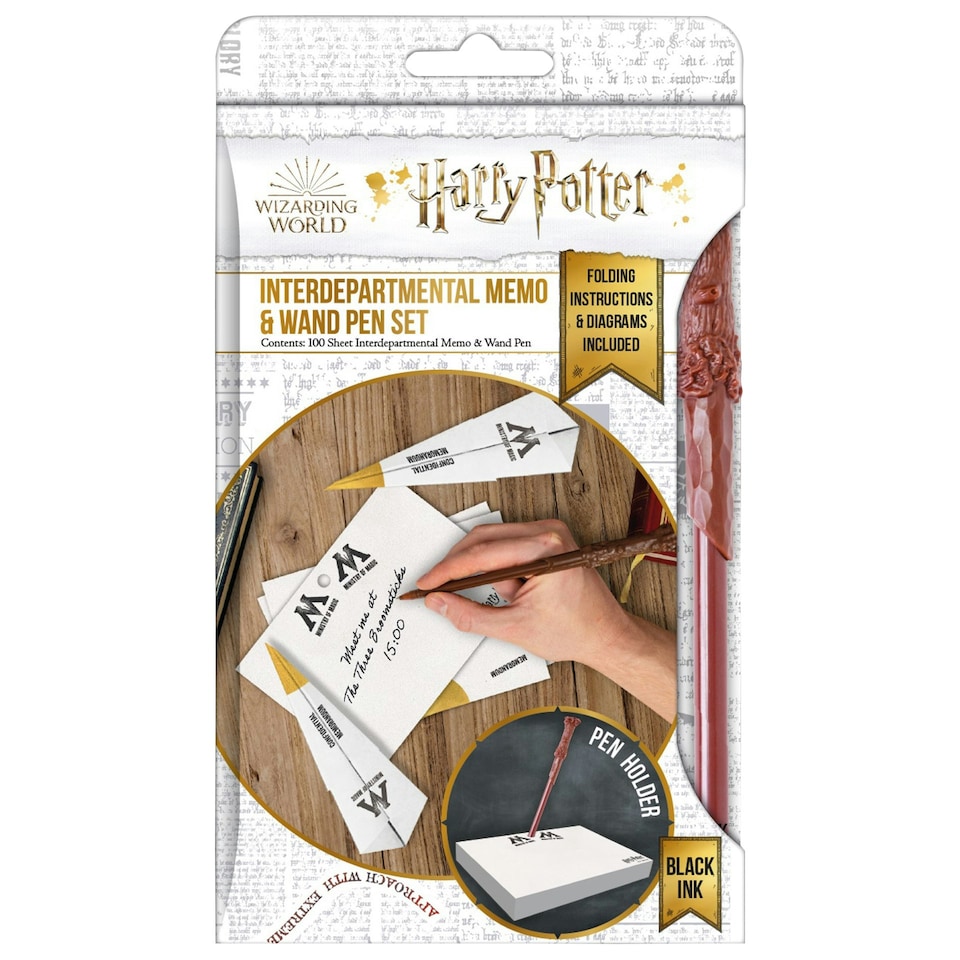 Harry Potter Interdepartmental Memo Note Block and Pen Set - White/Yellow - One Size