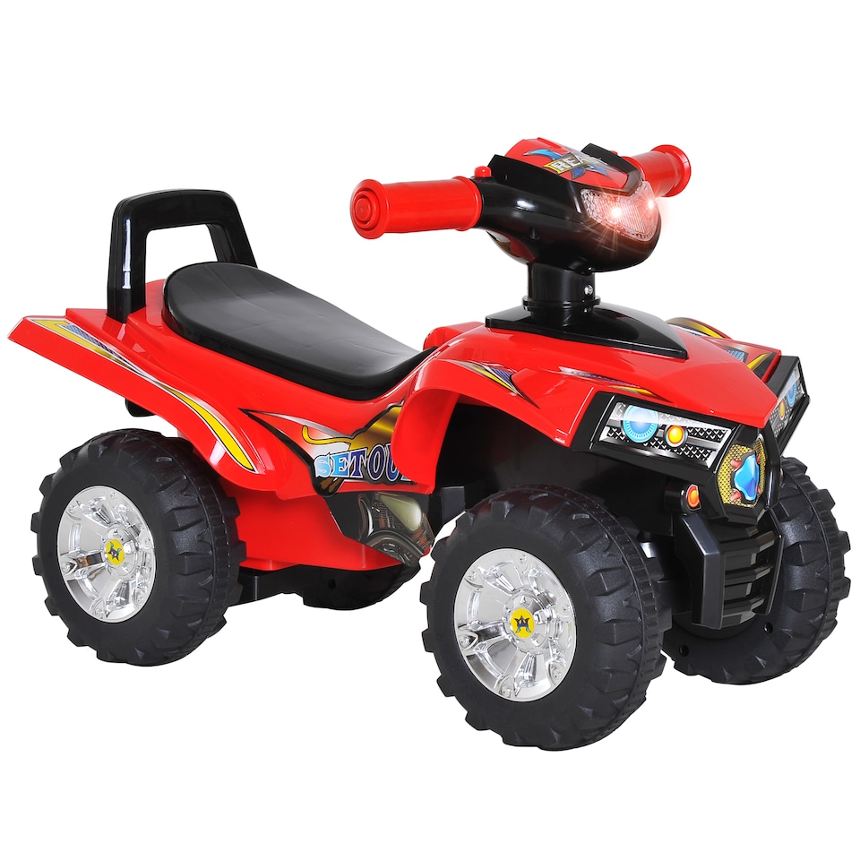 image 1 of HOMCOM Kids Children Ride-on Toy Off Road Style Quad Bike Racing Car NO POWER 4 Wheels Horn Music Red