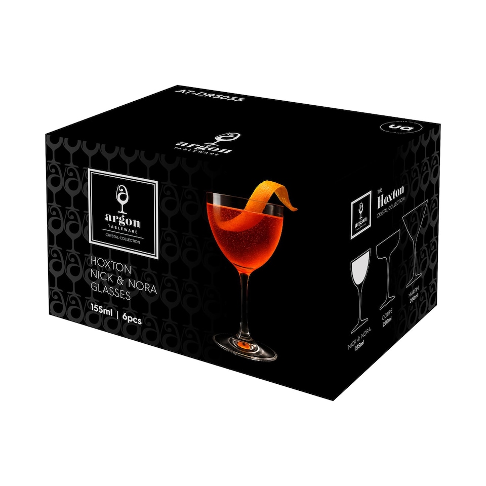 image 1 of Argon Tableware Hoxton Crystal Nick & Nora Glasses - 155ml | Clear | Clear | 6