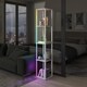 image 9 of HOMCOM RGB LED Floor Lamp with Shelves, Modern Dimmable Standing Lamp with Remote Control, Adjustable Brightness & Speed for Living Room, Bedroom, Office, White | White