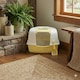 image 2 of Large Cat Corner Litter Tray Hooded Deep Cover Toilet Flap Box with Filter & Scoop | Yellow | Yellow | 1