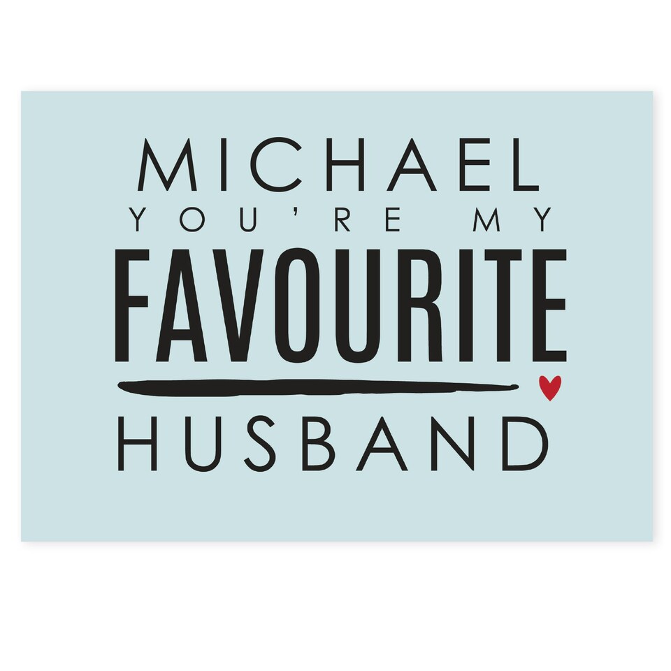 image 1 of Personalised You're My Favourite Husband Card
