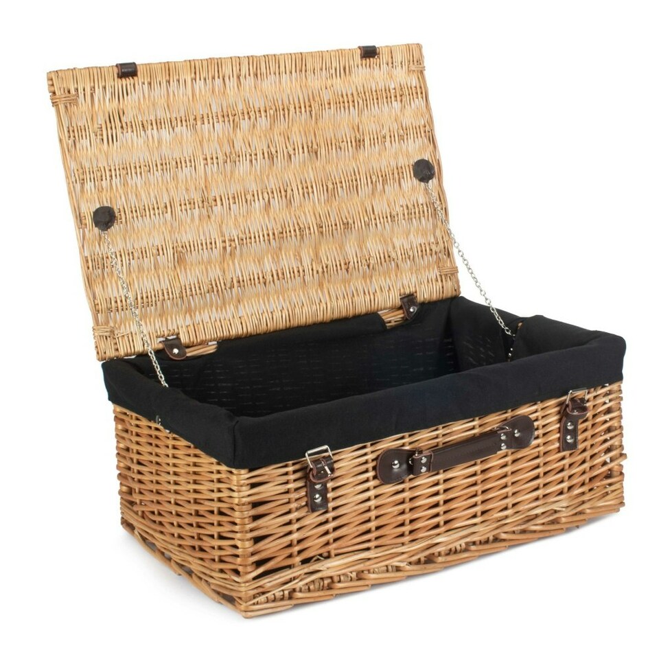 image 1 of 55cm Buff Picnic Basket with Lining Red | Red | One Size