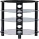 image 8 of Centurion Supports HALIGON 4-Shelf Oval Premium Gloss Black Glass with Black Legs AV Rack Black