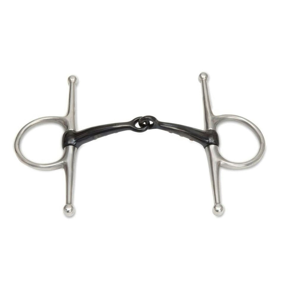 image 1 of Shires Sweet Iron Horse Full Cheek Snaffle Bit - Black - 5.5in