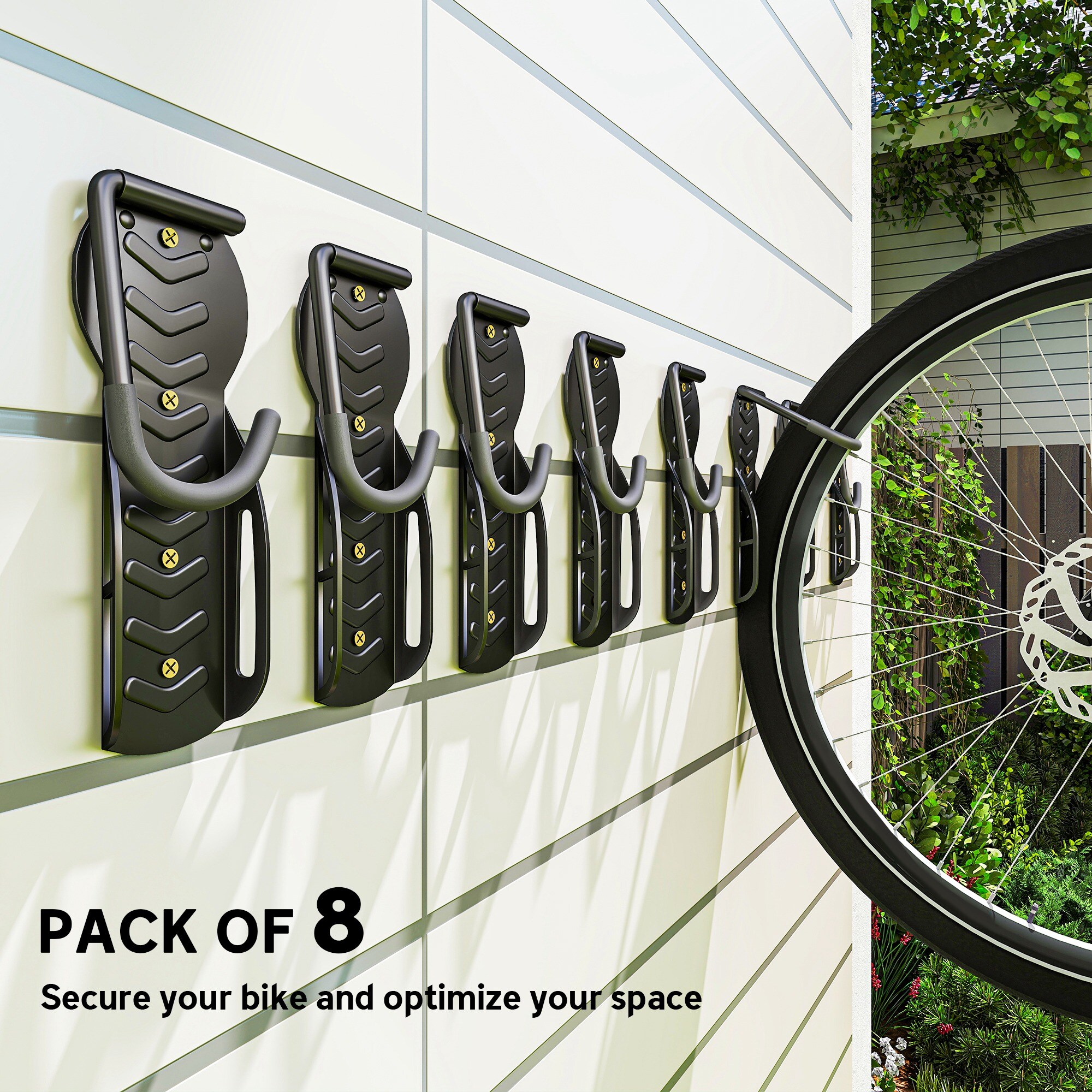 thumbnail image 2 of Bike Rack Garage 2-Pack Swivel Bike Rack Wall Mount, Bike Hangers 2 of 10