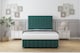 image 2 of Sloomy California Emerald Plush Divan Bed Base No Drawers With 26 Inch Strutted Headboard & 12 Inch Matching Footboard | Green | Emerald | Double | 1