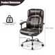 image 2 of COSTWAY Leather Office Chair Executive Chair Brown