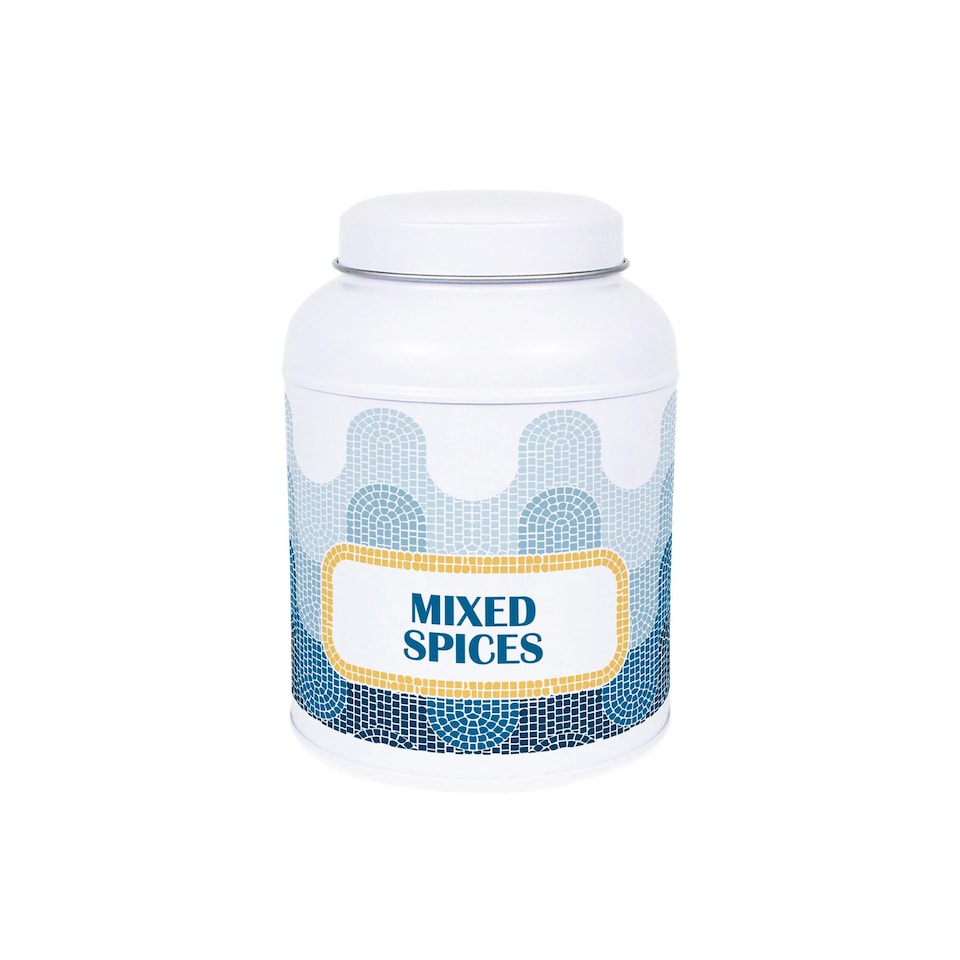 image 1 of Mosaic Waves Mixed Spices Canister - Small Domed Lid Kitchen Storage Jar