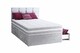 image 1 of 6ft Superking  Silver  Crushed Velvet Divan Bed Set Orthopaedic Mattress with Cube Headboard  4 Drawers