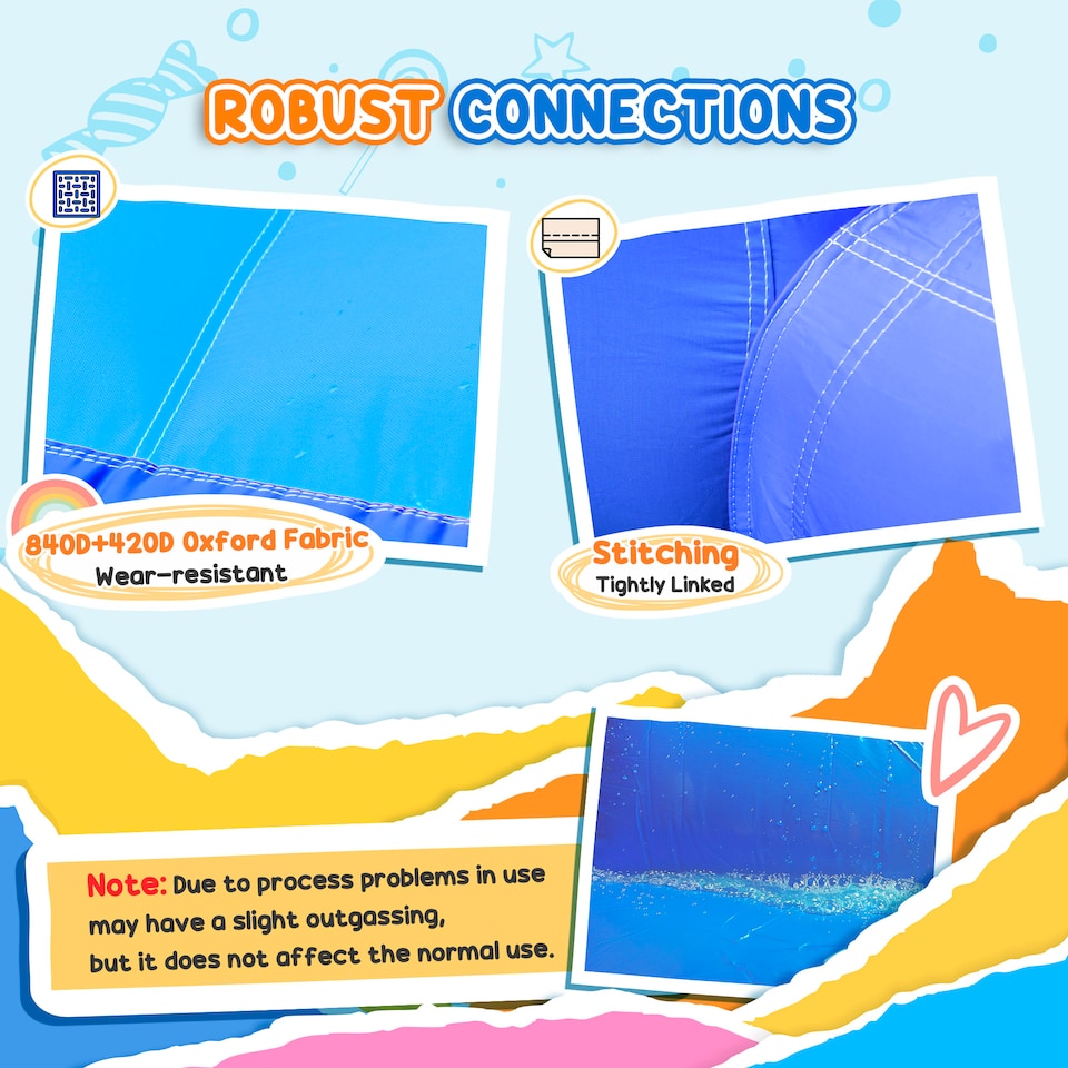 image 1 of Outsunny Kids Bouncy Castle w/ Slide, Pool, Trampoline, Climbing Wall, Blower