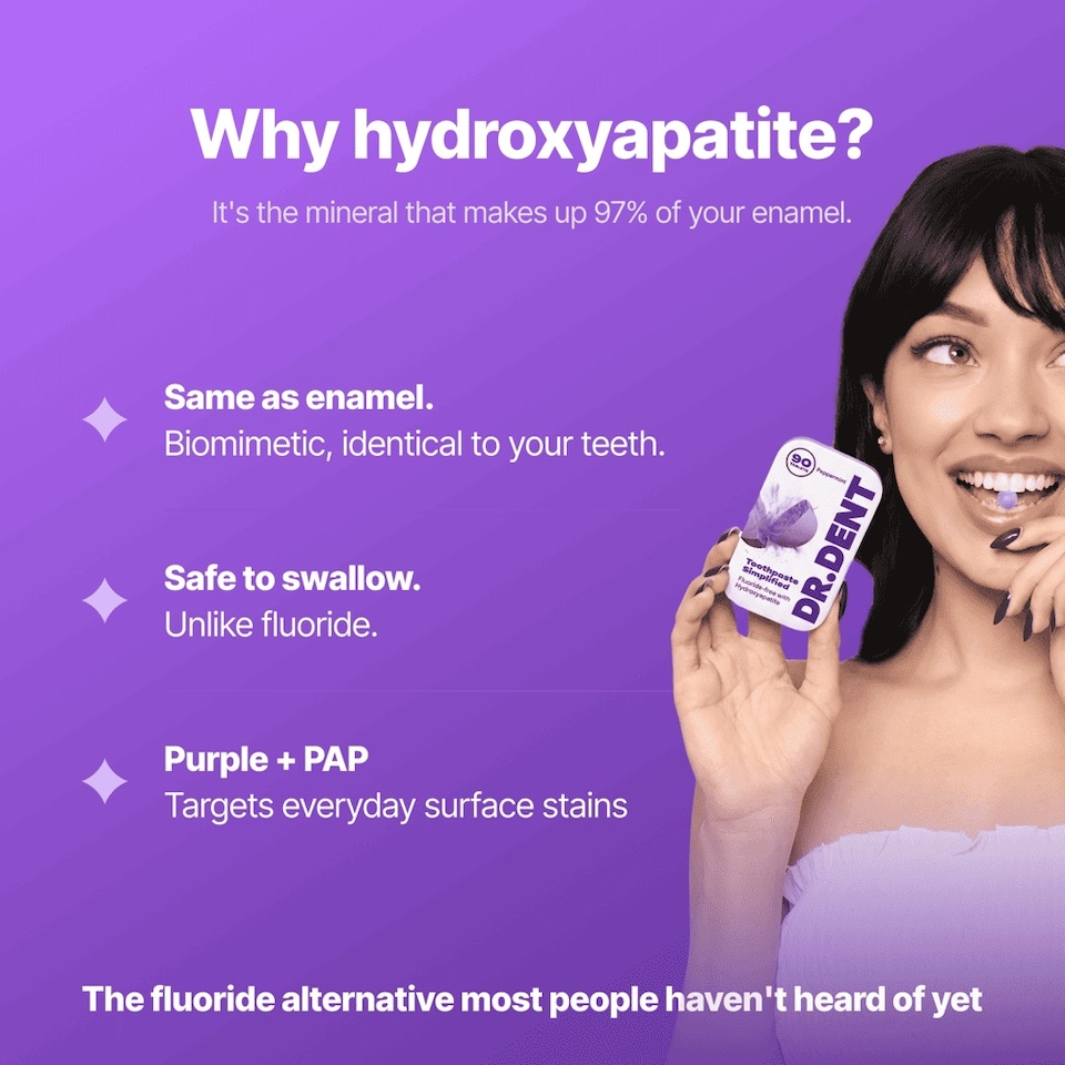 image 1 of DR.DENT Purple Toothpaste Tablets | Hydroxyapatite + PAP