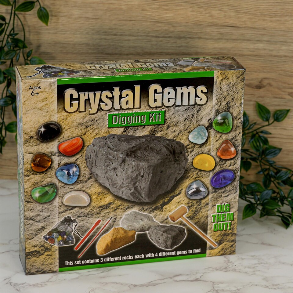 image 1 of The Magic Toy Shop Crystal Gems Digging Kit Science Toy 12 Gems