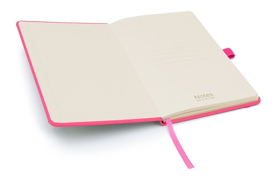 image 1 of Notes London A5 Wilson Lined Page Notebook Neon Pink