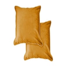 Plush Velvet Cushion Cover 43cm x 43cm Ochre Yellow | Yellow