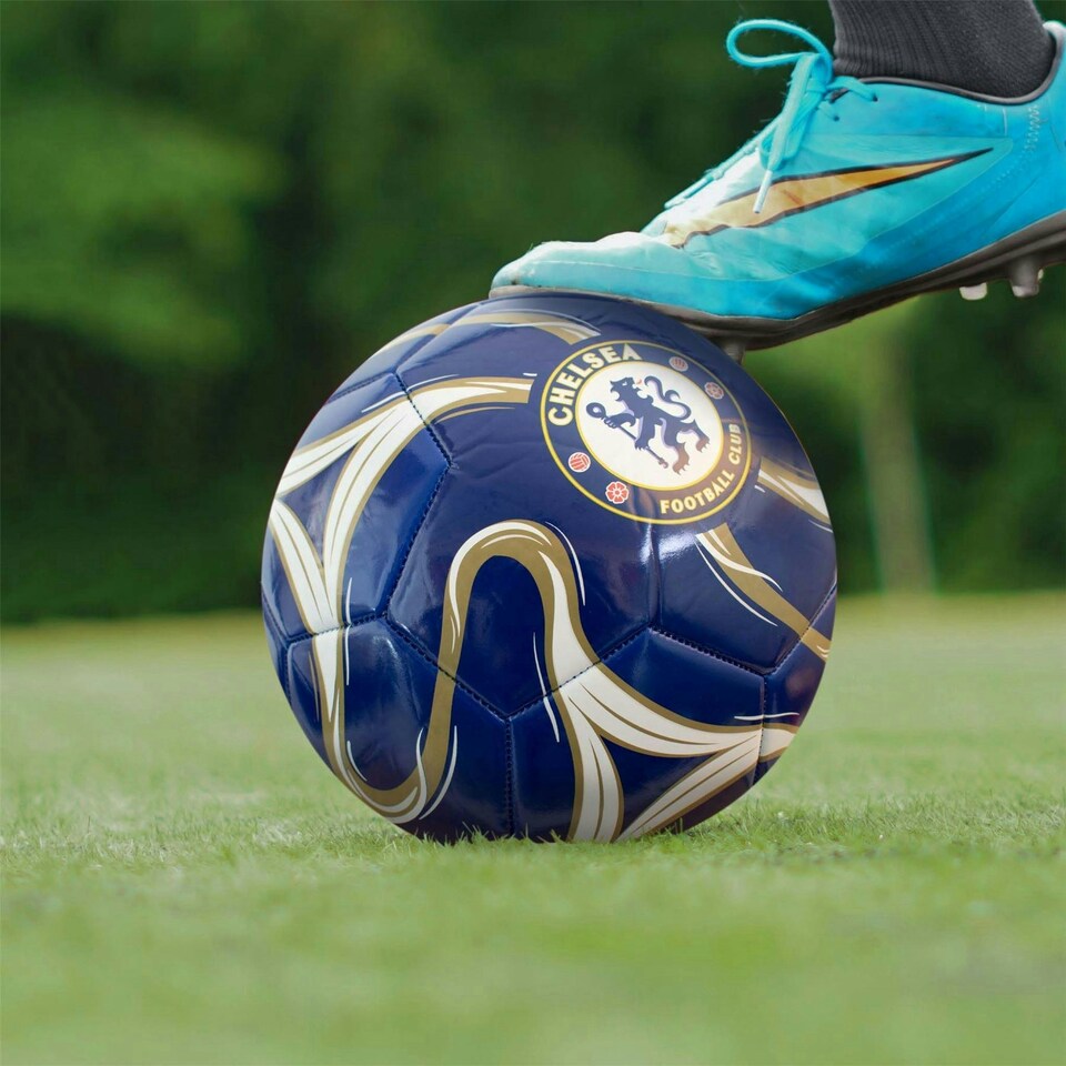 image 1 of Hy-Pro Officially Licesned Chelsea F.C Cosmos Football | Dark Blue, Size 5, 26 Panel, Training, Match, Merchandise, Blues, Collectible For Kids and Adults Blue
