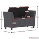 image 3 of Vida Designs Seville Storage Ottoman Bedroom Hallway Chest Bench, Dark Grey Linen Grey | Dark Grey Linen