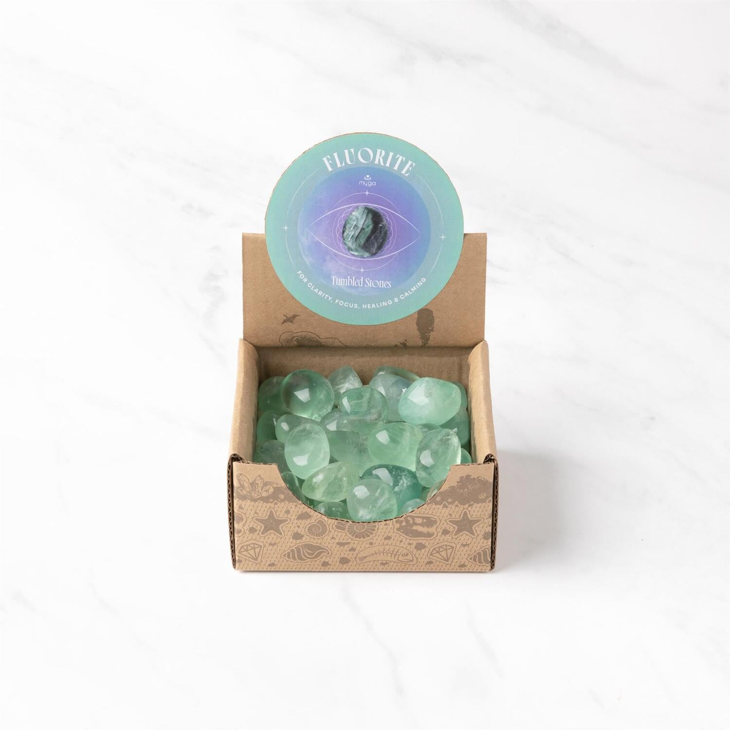 Myga Polished Tumbled Stones in Light Green | Size: 50 Pieces
