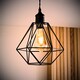 image 3 of ValueLights Diablo Pair Black Wire Frame Non Electric Pendant Shade | Black