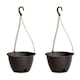 image 1 of Ratolla Round Hanging Plastic Planter - 16x24.3x24.3 cm | Brown | Brown & Set of 2 | 2