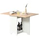 image 1 of HOMCOM Drop-Leaf Dining Table Folding Desk Bar Table with Storage Shelf