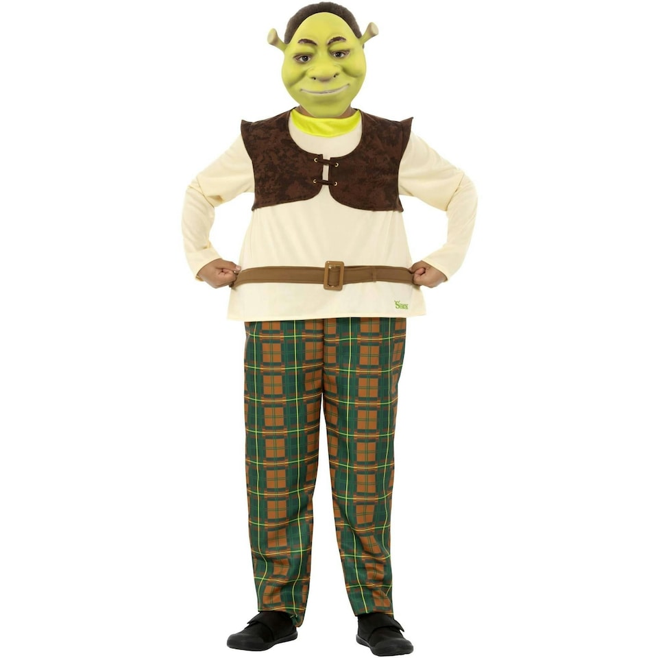 image 1 of Shrek Childrens/Kids Deluxe Costume Set - Green/Brown/Beige - 4-6 Years 4