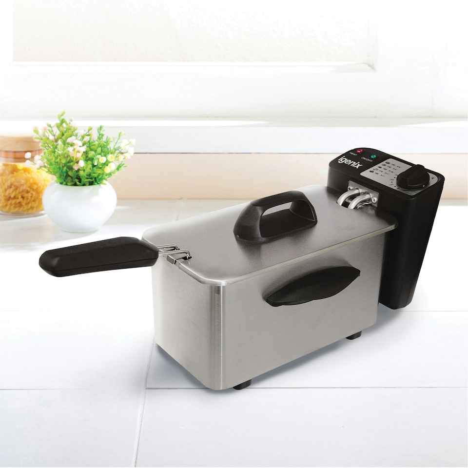 image 1 of Igenix IG8015 Deep Fat Fryer, Inner Bowl for Easy Cleaning, Silver