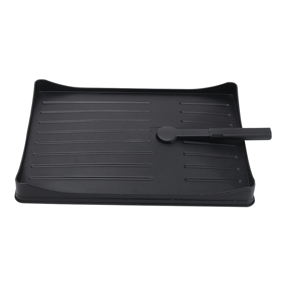 image 1 of Living and Home Steel Dish Rack with Utensil and Glass Holder - Black