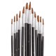 image 2 of Blackspur 12pc Wooden Artist's Paint Brush Set - Black
