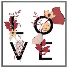 Love typography (Picture Frame) Grey | M