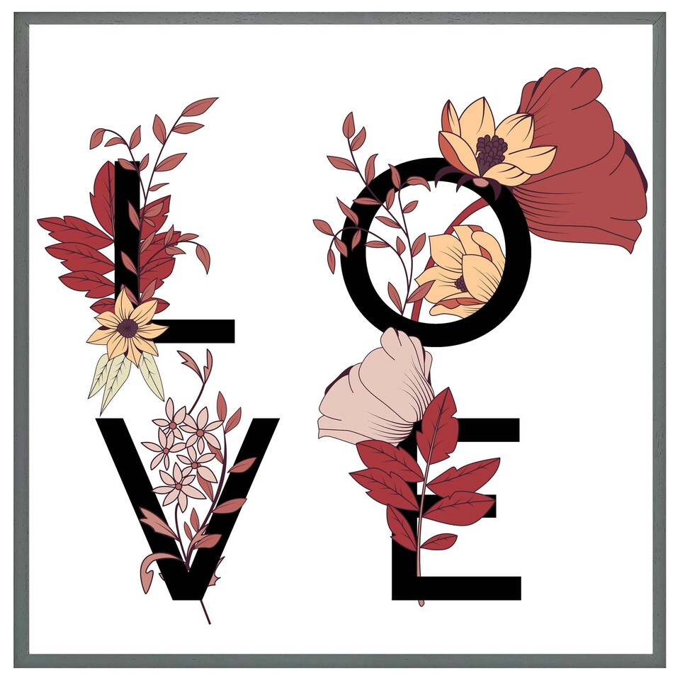 image 1 of Love typography (Picture Frame) Grey | M