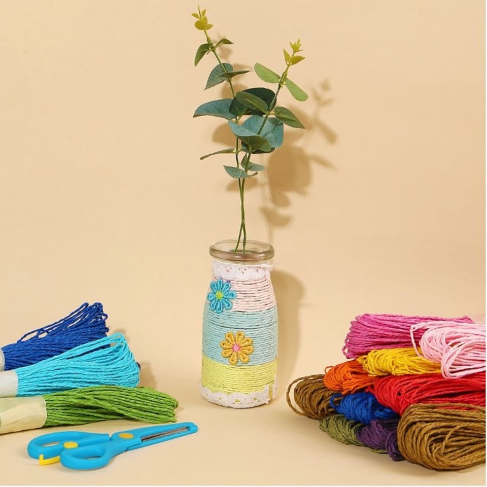 image 1 of Pack of 3 10m Strand Paper Rope Reels Multi
