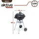 image 5 of Coal Barbecue with Wheels Aktive Enamelled Metal 46 x 89 x 46 cm Black