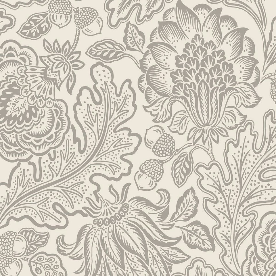 image 1 of Belgravia Fernhurst Floral Trail Wallpaper - Silver - 10m x 53cm | Silver
