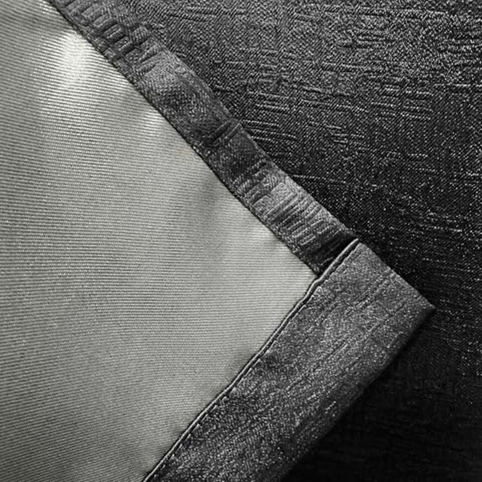 image 1 of Vogue Black Curtains 46 x 90 inch (117 x 229 cm) Room Darkening Eyelet Thermal Noise Reducing Curtains for Bedroom and Living Room
