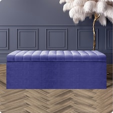 Safar 120cm Wide Ottoman Storage box - Blue Naples Ottoman Box with Storage