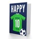 image 2 of Football Strip Kit Green Jersey Top 10 Year old Kids 10th Birthday Card