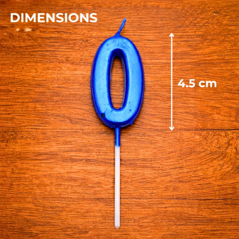 image 1 of Blue 0 Number Candle Birthday Anniversary Party Cake Decorations Topper | Blue